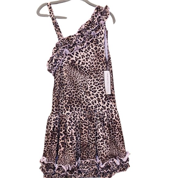 Dolls and Divas Couture Leopard Print Leni One Shoulder Dress Size 6X NWT - Picture 1 of 5